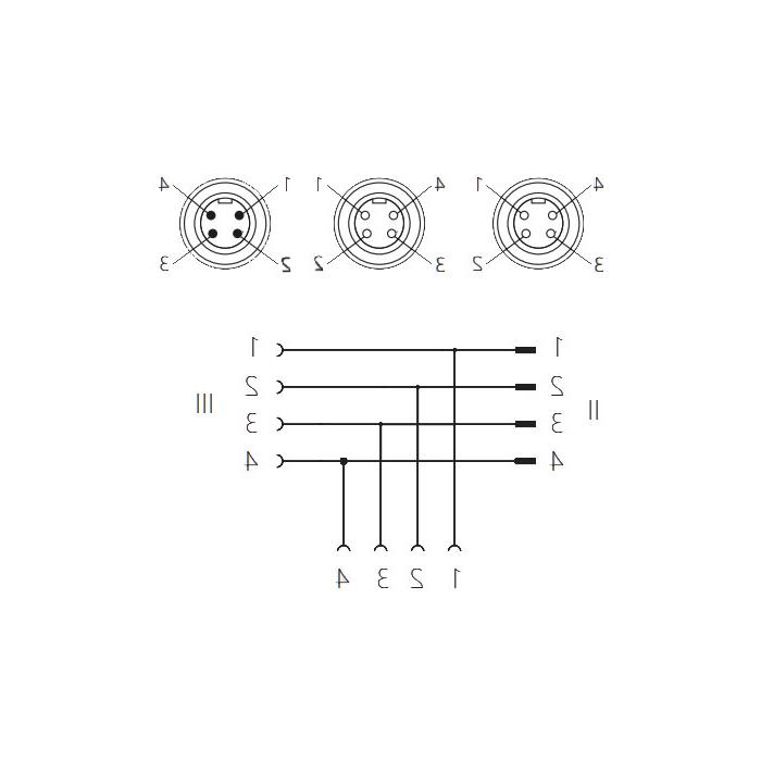  7/8" 4Pin male /2x 7/8" 4Pin female, T-tee, 0PI444